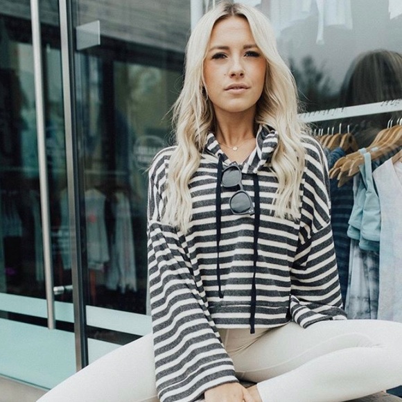 Carly Jean Los Angeles Tops - CJLA Cropped Hoodie